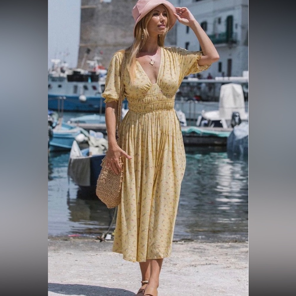 NEW spell ditsy lemonade dress - Picture 4 of 14